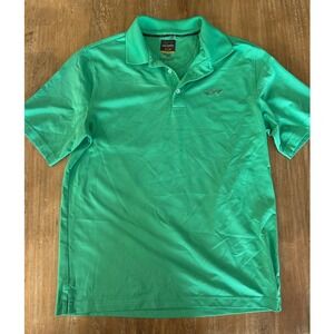 Greg Norman Five Iron Golf Polo Shirt Green Shark Logo Short Sleeve Mens Size S
